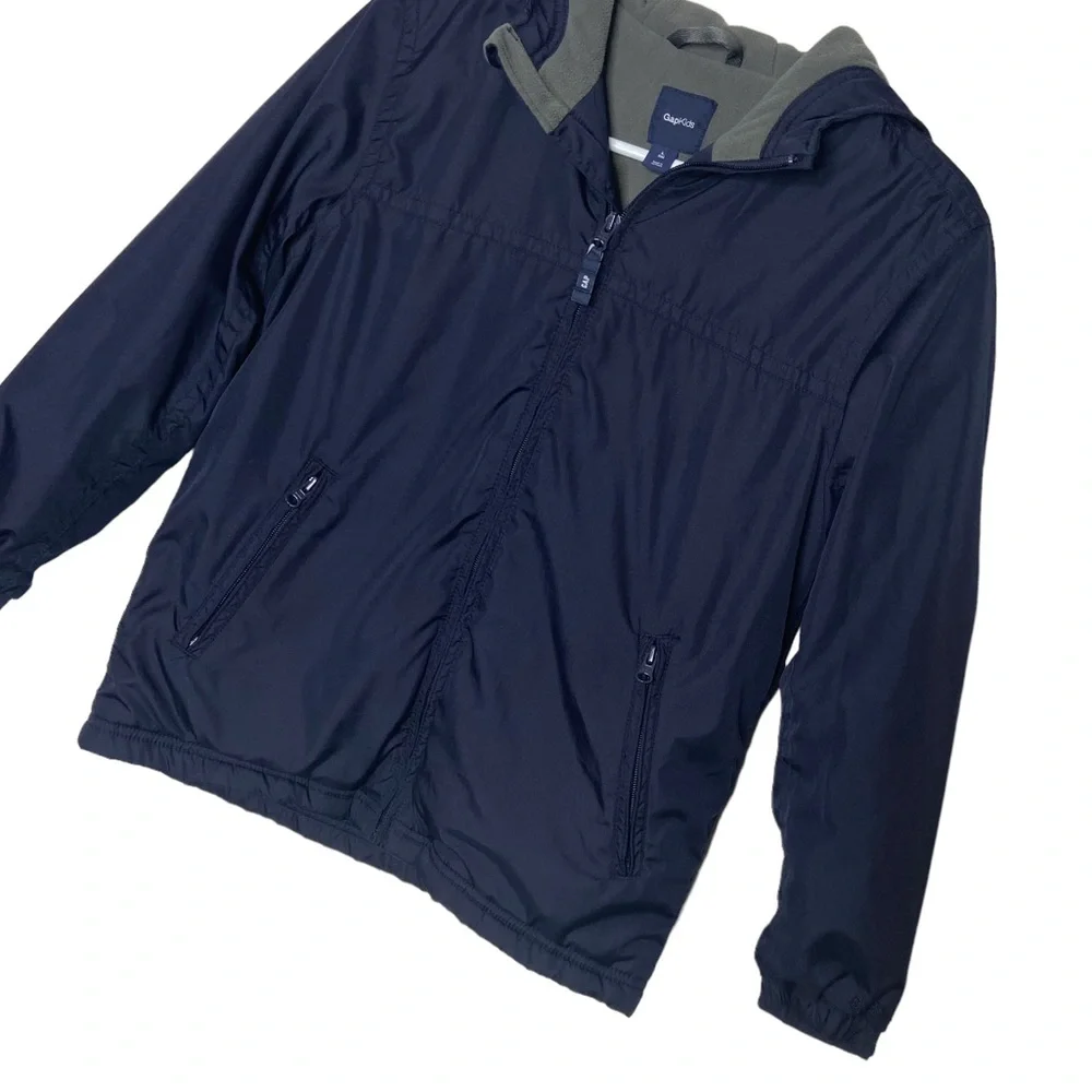 GAP KIDS HOODED FLEECE LINED WINDBREAKER JACKET COAT